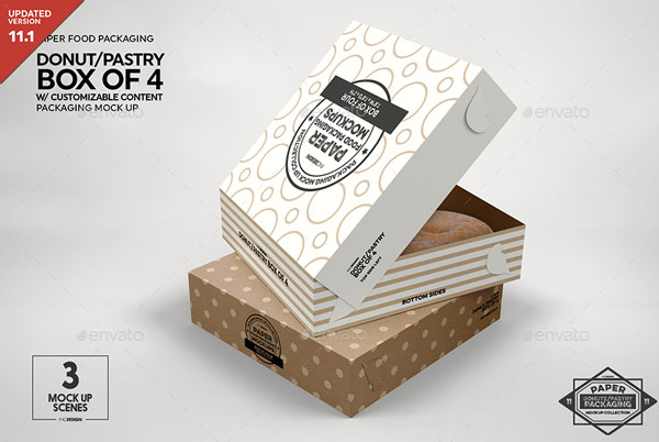 Donut / Pastry Box Packaging Mockup