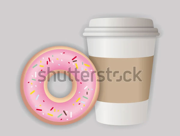 Coffee with Donut Mockup