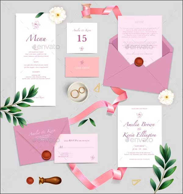 Wedding Realistic Mockup Set