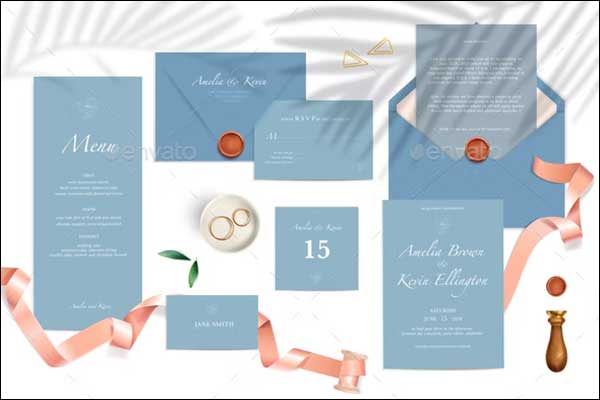 Wedding Realistic Mockup Set Template