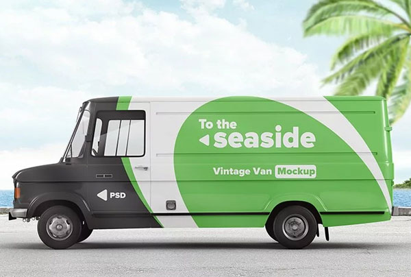 Vintage Van Branding Mockup Template