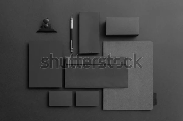 Black Stationery Branding Mockup