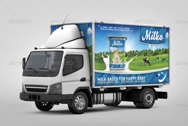 Lorry Branding Mock-Up Template