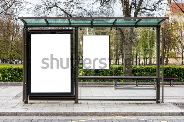 Blank Bus Stop Poster Mockup Templates