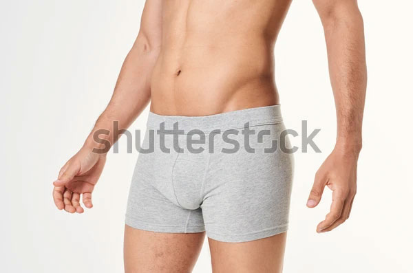 Man Wearing Gray Boxers Mockup