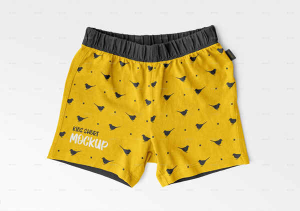 Kids Cotton Boxer Shorts Mockup Set