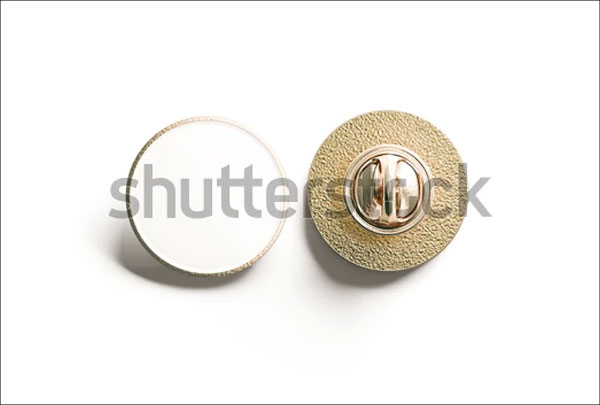 Blank White Round Gold Lapel Pin Mockup