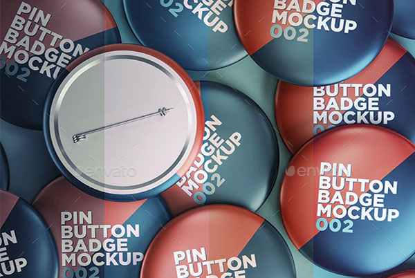 Circle Pin Button Badge Mockup