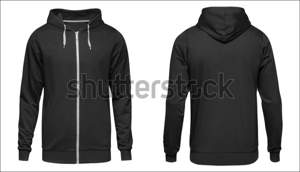 Black Mens Zip Hoodie Mockups