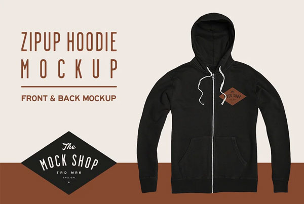 Zipup Hoodie PSD Mockup