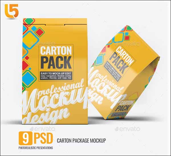 Carton Box Pack Mockup