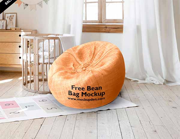 Free PSD Bean Bag Mockup