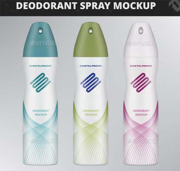 Deodorant Spray Bottle PSD Mockup