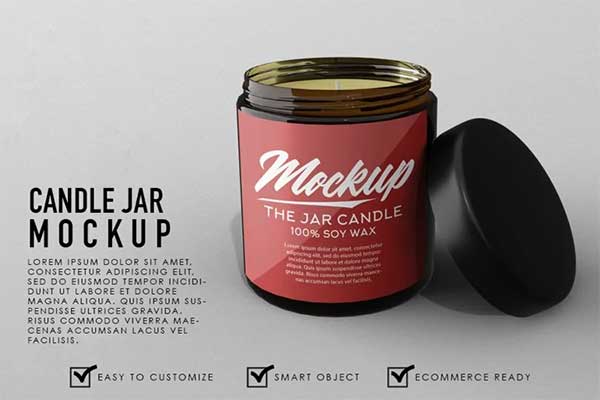 Premium Realistic Candle Jar Container Mockup
