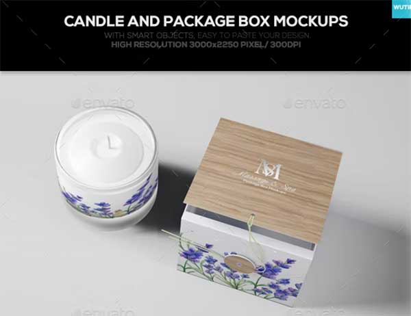 Candle and Package Box Mockups