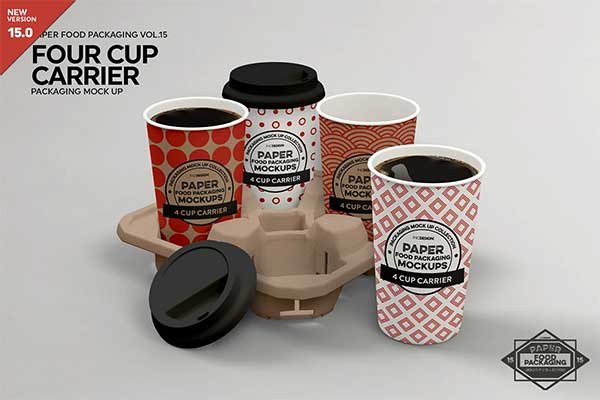 Cup Carrier Packaging Mockup