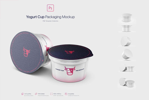 Yogurt Cup Packaging Mockup