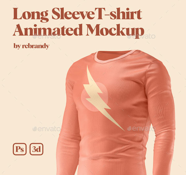 Long Sleeve T-shirt Animated Mockup