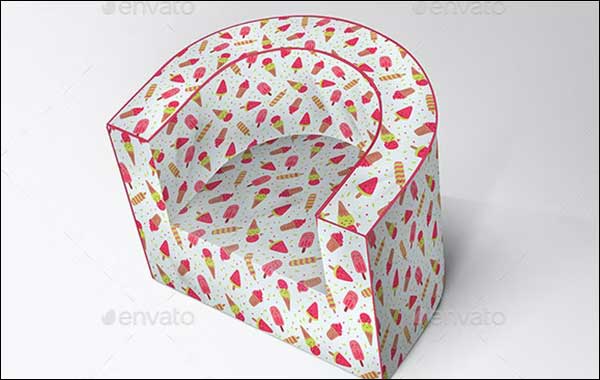 Children Fabric Armchair Mock-up