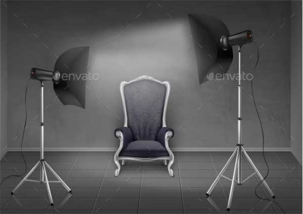 Photo Studio with Armchair Mockup