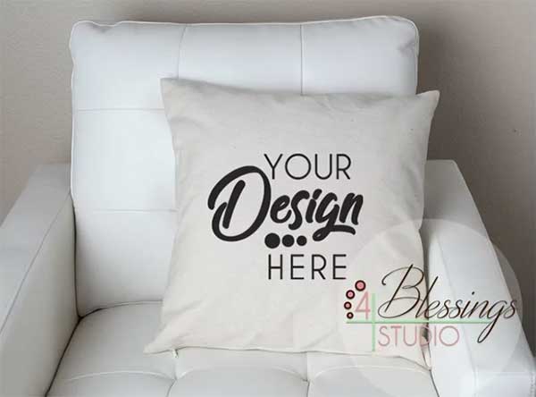 Sample Chair and Pillows Mockup