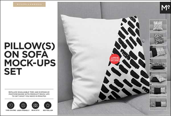 Pillow on Sofa Mock-ups Set