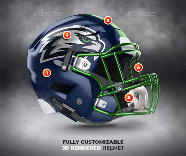 American Football Helmet Mockup