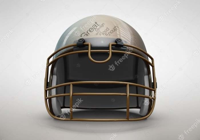 Free PSD Golden Helmet Mockup