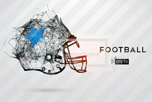 Silhouette of Football Helmet Mockup Set