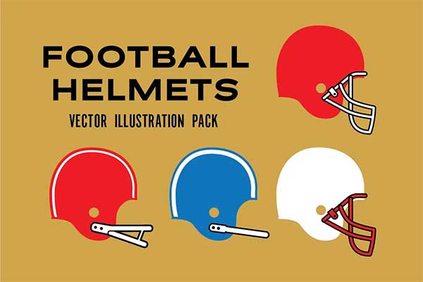 Football Helmet Silhouettes Mockup PSD