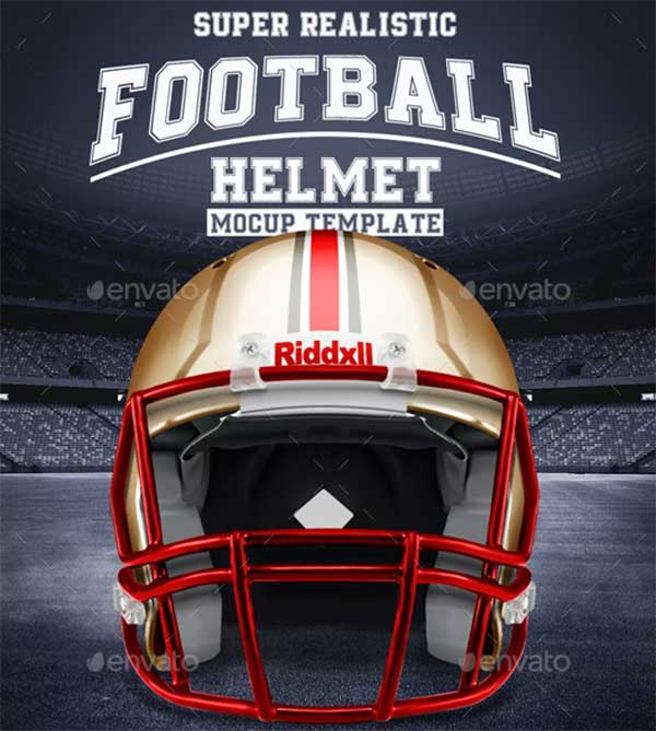 Realistic Football Helmet Mockup Full Customizable