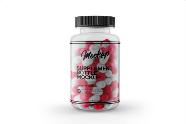 Supplement Capsule Bottle Mockup