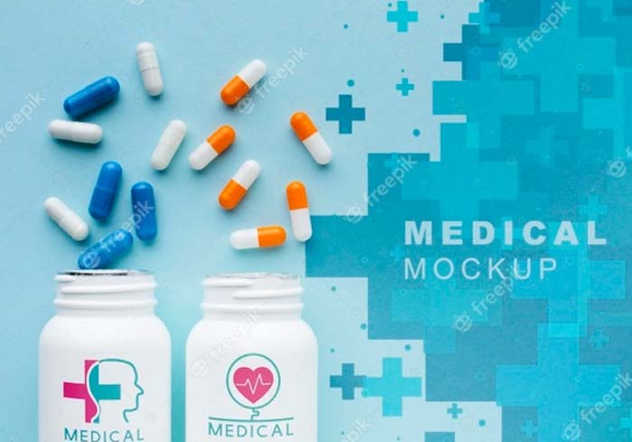 Free PSD Medical Capsules Mockup