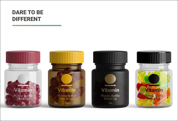 Capsule Vitamins Bottle Mockup