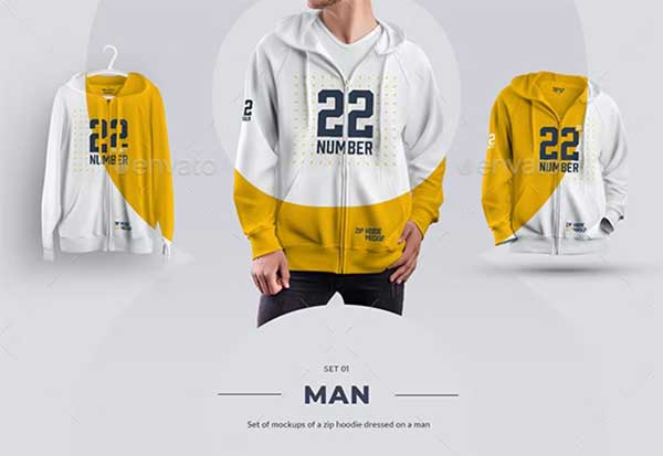 3D Style Man Hoodie Mockups