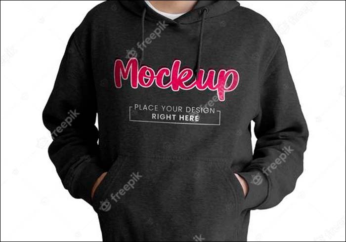 Free PSD Black Hoodie Mockup Template