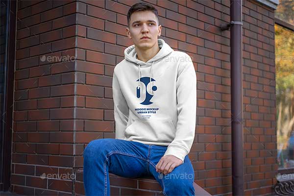 Men Hoodie Mock-Up Street Fashion