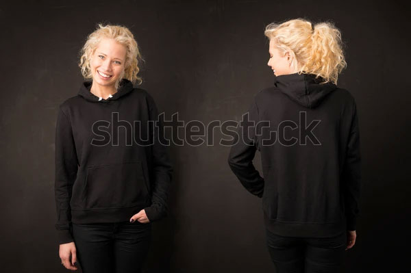 Woman in Black Hoodie Mockup