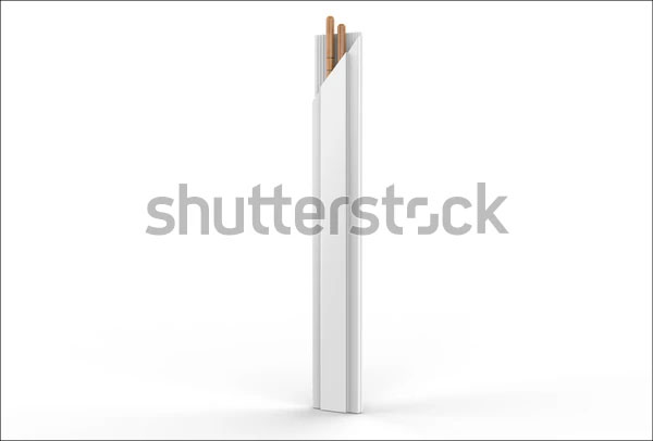 Round wooden Food Chopsticks Mockup