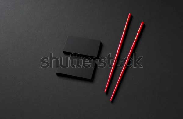 Mockup of Black Chopstick Mockup