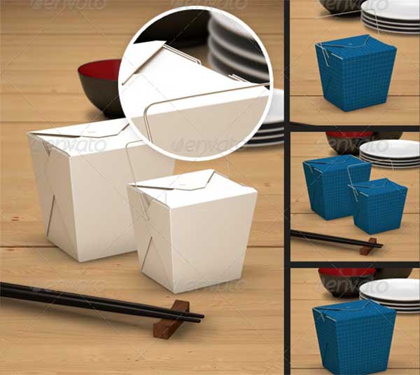 Noodle Box and Chopsticks Mock-Up