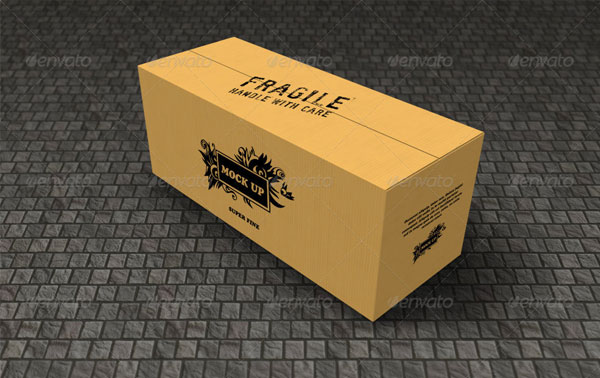 Simple Cardboard Box Mockup