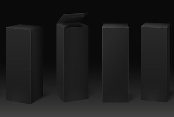 Black Cardboard Box Mockup