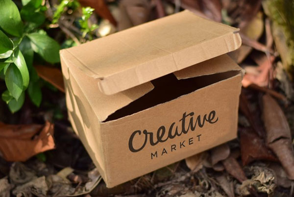 Cardboard Box PSD Mockups