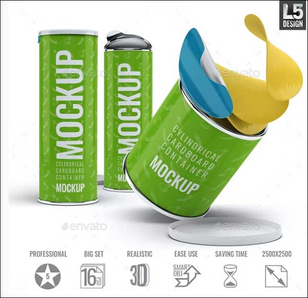 Cylindrical Cardboard Box Mock-Up