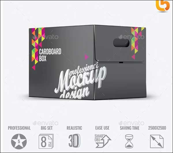 Cardboard Box Mock-Up Template