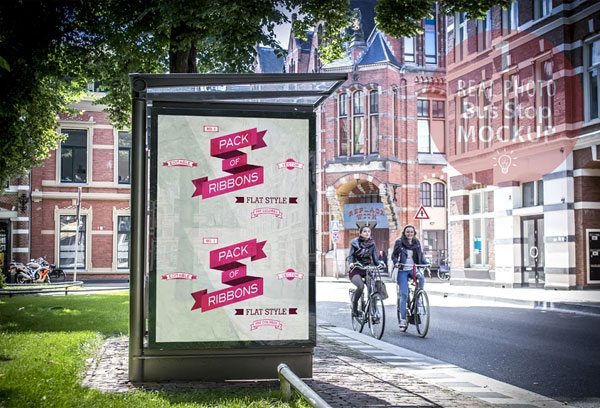 Realistic Bus Stop Mockups