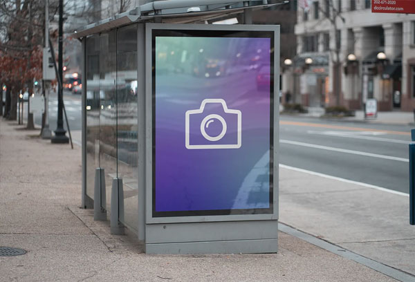 Bus Stop Street Sign Mockup