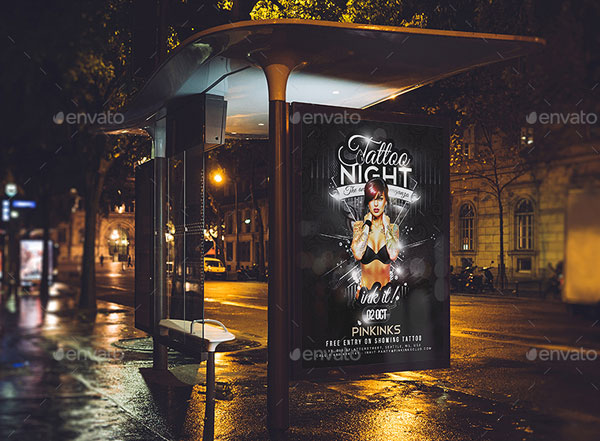 Photorealistic Bus Stop MockUp