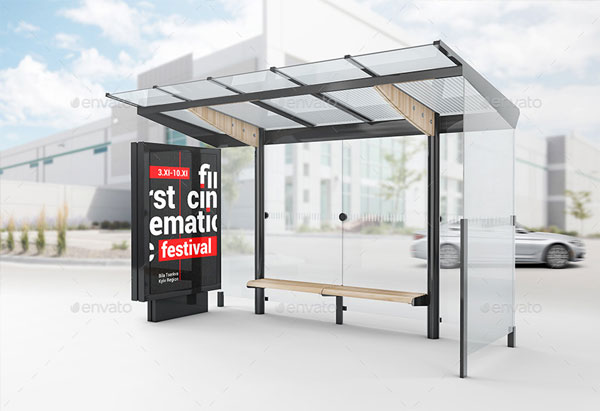 Bus Stop Lightbox Mockup